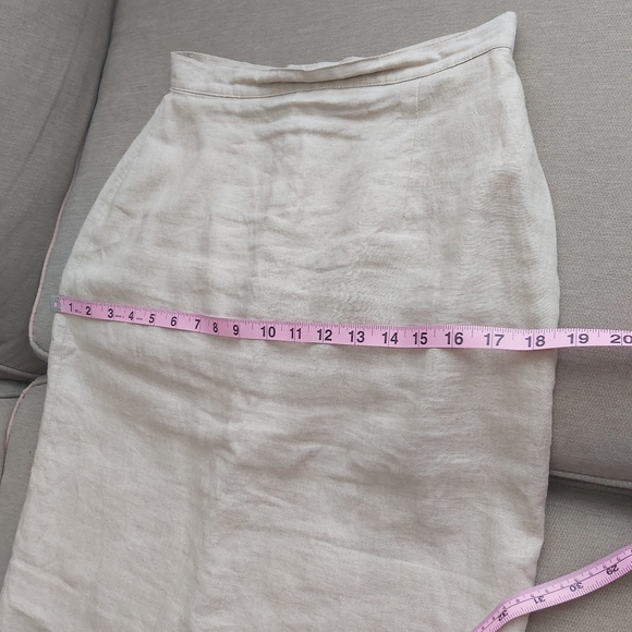 Pavlova oatmeal beige italian linen pencil skirt midi - Picture 12 of 12